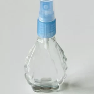 One Empty Refillable Glass Attar Perfume Spray Bottle W/Blue Cap(4.65"X2.25"X1")