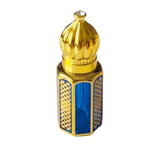 Blue Glass Golden Bottle 6ml-Refillable Perfume Empty Bottles Essential Oil