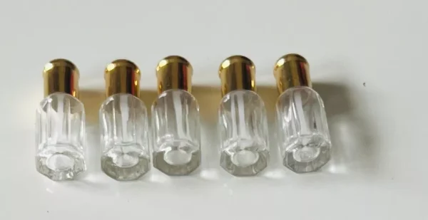 one Empty 6ml/12ml Refillable Glass Attar Perfume Bottle W/Stick On+Gold Cap - Image 11