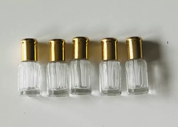 one Empty 6ml/12ml Refillable Glass Attar Perfume Bottle W/Stick On+Gold Cap - Image 12