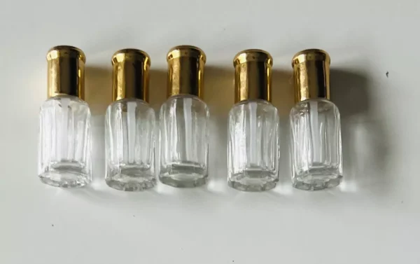 one Empty 6ml/12ml Refillable Glass Attar Perfume Bottle W/Stick On+Gold Cap - Image 13