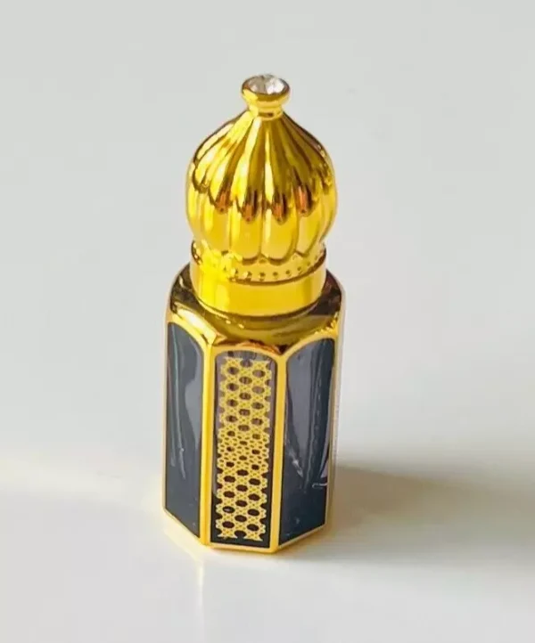 Black Glass Golden Bottle 6ml-Refillable Perfume Empty Bottles Essential Oil - Image 3