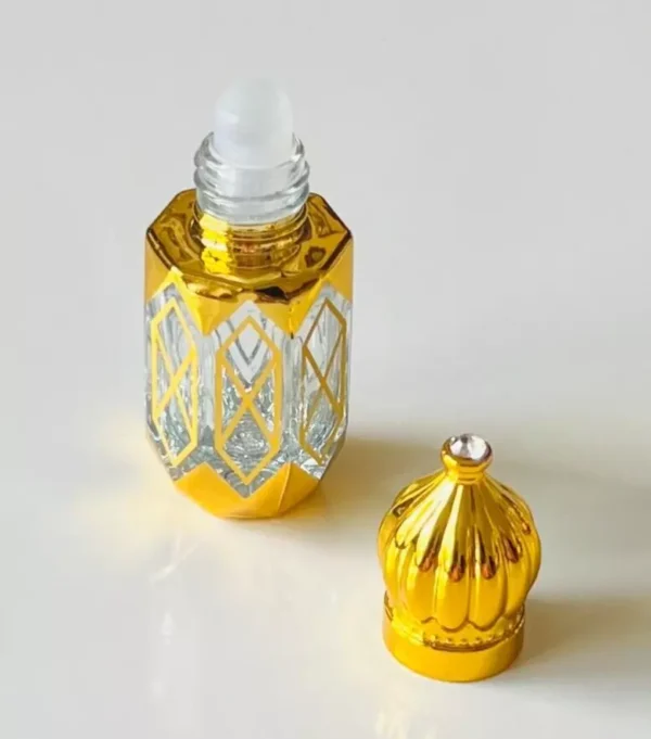 Glass Golden Roll on Bottle 6ml-Refillable Perfume Empty Bottles Essential Oil/C - Image 2