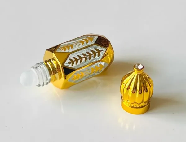Glass Golden Roll on Bottle 6ml-Refillable Perfume Empty Bottles Essential Oil/D - Image 2