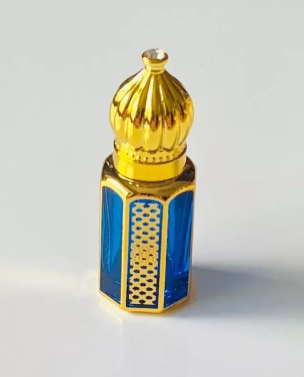 Blue Glass Golden Bottle 6ml-Refillable Perfume Empty Bottles Essential Oil - Image 8