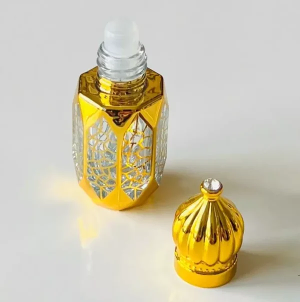 Glass Golden Roll on Bottle 6ml-Refillable Perfume Empty Bottles Essential Oil/B - Image 3