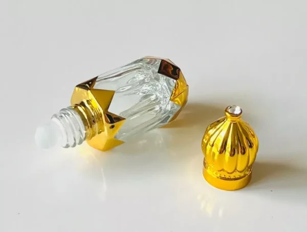 Glass Golden Roll on Bottle 6ml-Refillable Perfume Empty Bottles Essential Oil/A - Image 3