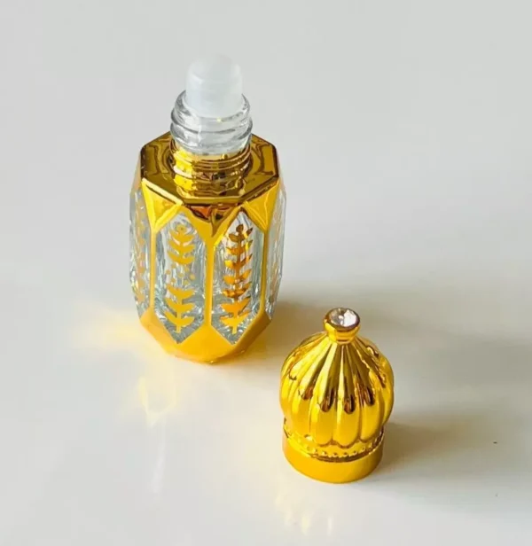 Glass Golden Roll on Bottle 6ml-Refillable Perfume Empty Bottles Essential Oil/D - Image 3