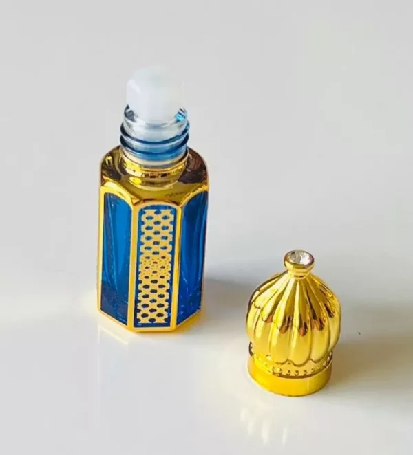 Blue Glass Golden Bottle 6ml-Refillable Perfume Empty Bottles Essential Oil - Image 7