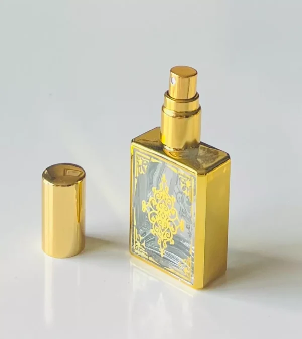 Glass Golden Spray Bottle 15ml Empty Refillable Perfume Mini Travel Pocket Size - Image 4