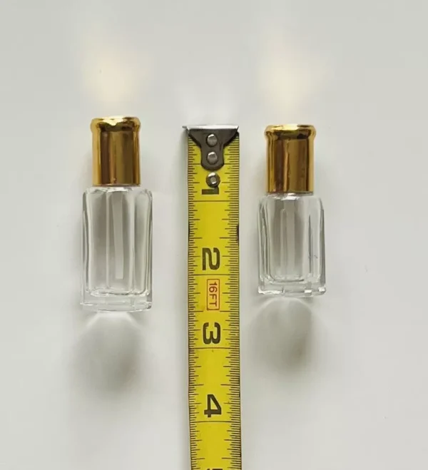 one Empty 6ml/12ml Refillable Glass Attar Perfume Bottle W/Stick On+Gold Cap - Image 5