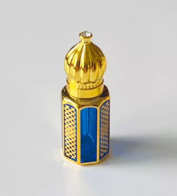 Blue Glass Golden Bottle 6ml-Refillable Perfume Empty Bottles Essential Oil - Image 5