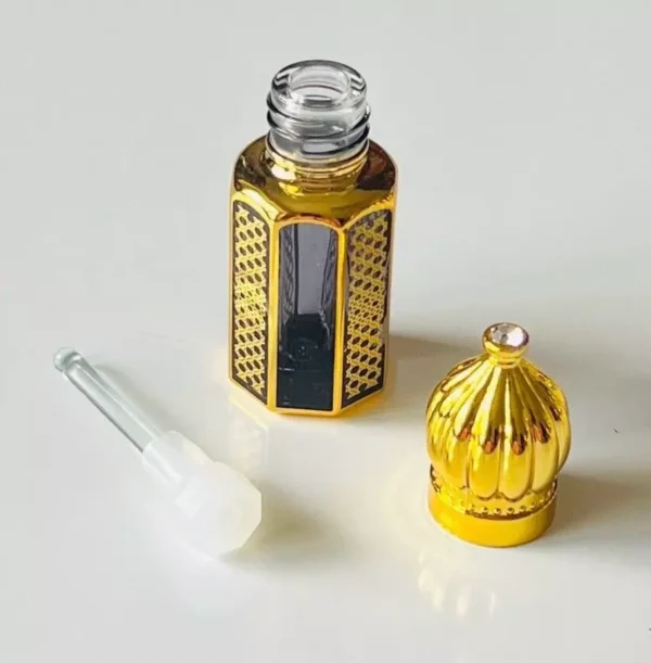 Black Glass Golden Bottle 6ml-Refillable Perfume Empty Bottles Essential Oil - Image 6