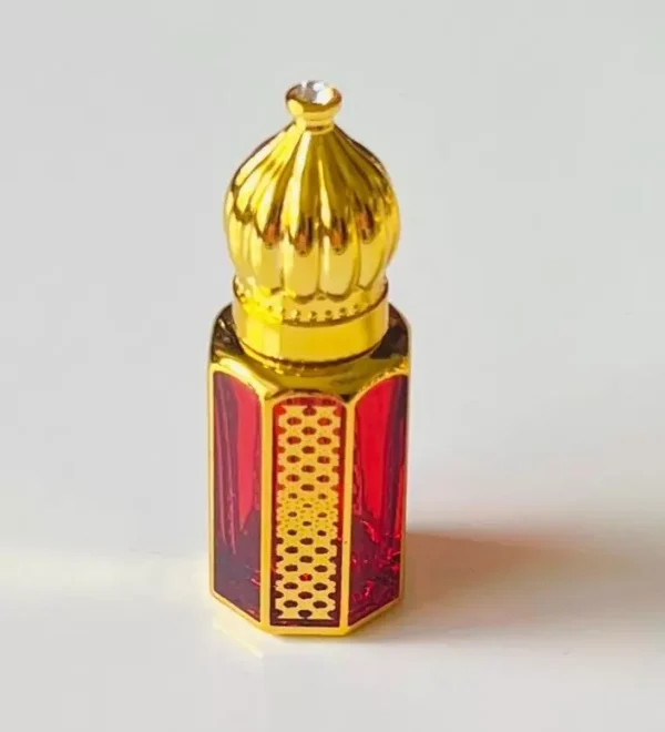 Red Glass Golden Bottle 6ml-Refillable Perfume Empty Bottles Essential Oil - Image 7
