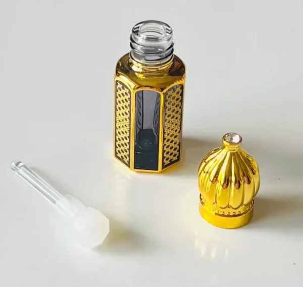 Black Glass Golden Bottle 6ml-Refillable Perfume Empty Bottles Essential Oil - Image 7