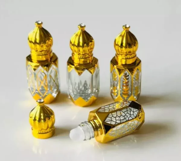 Glass Golden Roll on Bottle 6ml-Refillable Perfume Empty Bottles Essential Oil/D - Image 7