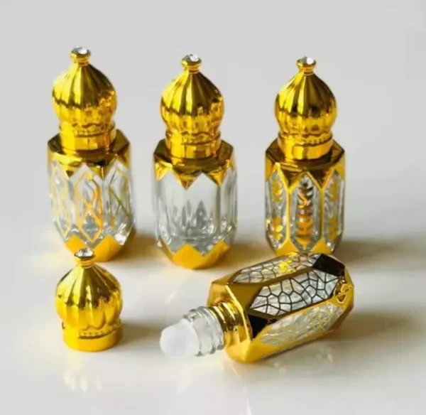 Glass Golden Roll on Bottle 6ml-Refillable Perfume Empty Bottles Essential Oil/B - Image 8