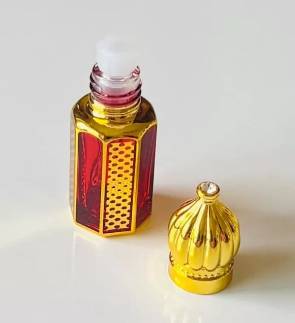 Red Glass Golden Bottle 6ml-Refillable Perfume Empty Bottles Essential Oil - Image 9
