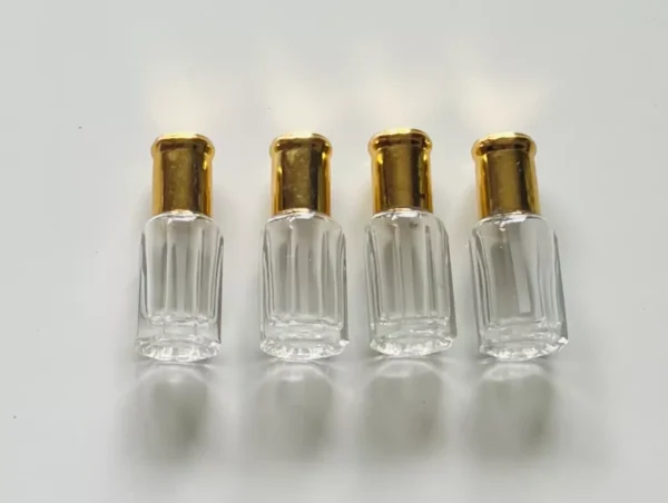 one Empty 6ml/12ml Refillable Glass Attar Perfume Bottle W/Stick On+Gold Cap - Image 9